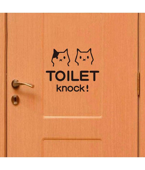 Cat Bathroom Toilet Waterproof Wall Poster StickerHome DecorfromHome and Gardenon 