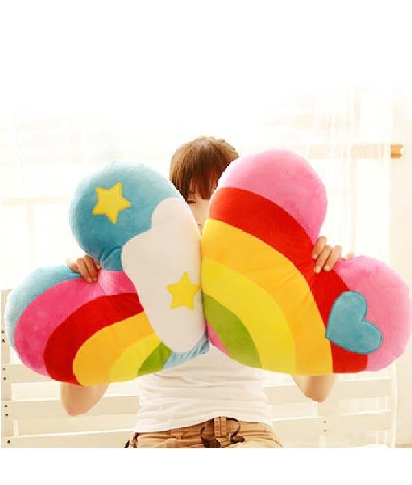 Rainbow Heart Clouds Couple CushionHome TextilesfromHome and Gardenon 