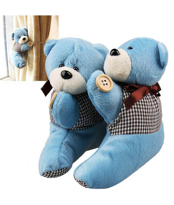 Pair Of Plush Cartoon Bear Curtain Buckl...