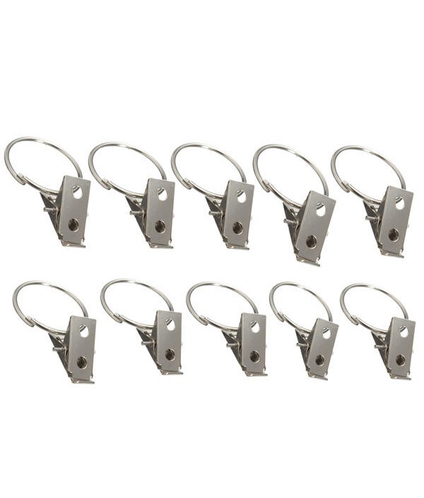 Silver Chrome Window Curtain Clips Rings Pole Rod Voile Drapery Home TextilesfromHome and Gardenon 