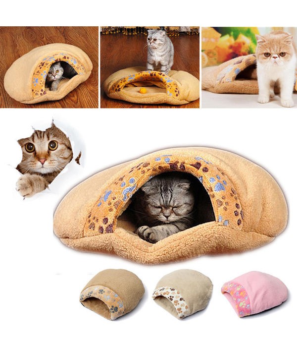 Lovely Warm Cat House Soft Kitten Sleeping Bag Cat Bed CavePet SuppliesfromHome and Gardenon 