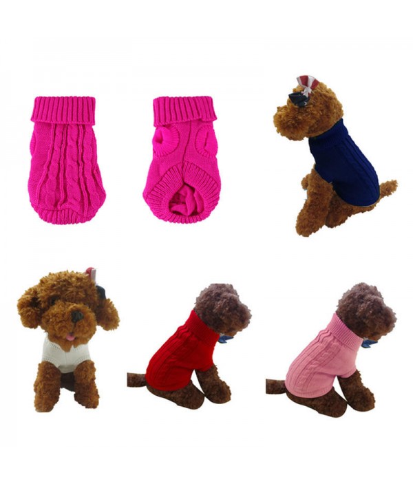 Pet Dog Cat Clothes Winter Solid Warm Sweater Knitwear Puppy ClothesPet SuppliesfromHome and Gardenon 