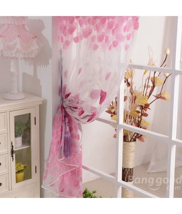 Soft Tulle Tulip Flower Window Screen Home Sheer Window CurtainHome TextilesfromHome and Gardenon 