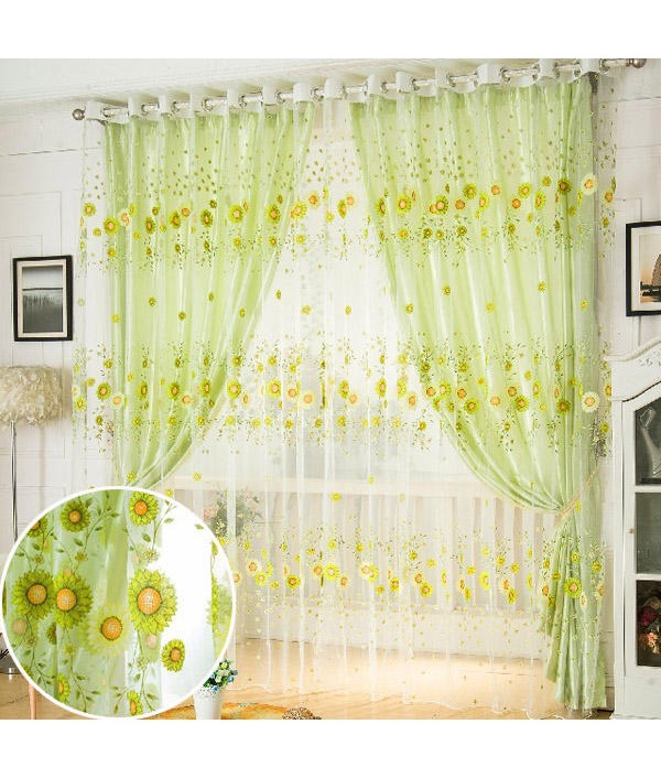 Sunflower Tulle Voile Sheer Window Scree...