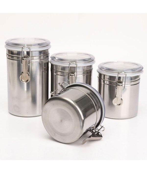 Durable Stainless Steel Canister Airtight Sealed Canister Spice Dry Storage Container Snack CansKitchen,Dining And BarfromHome and Gardenon 