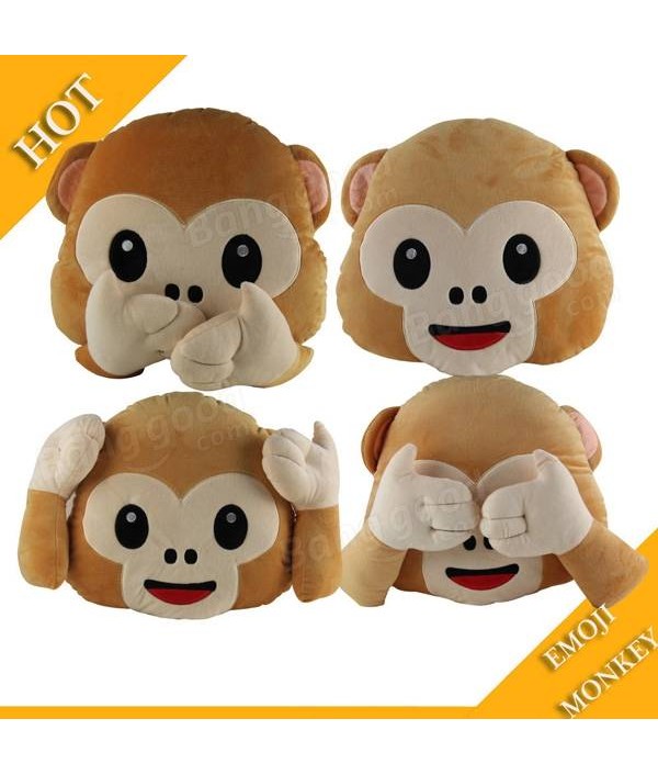 cm Lovely Emoji Monkey Throw Pillow Plush Stuffed Cushion Office Home Sofa Decoration GiftHome TextilesfromHome and Gardenon 