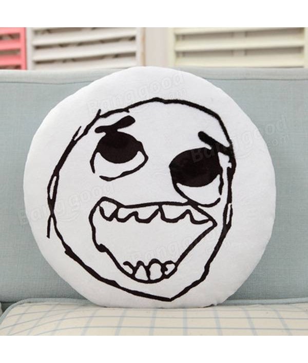 Creative Funny Expression Rage Comic Round Throw Pillow Plush Bed Sofa Car CushionHome TextilesfromHome and Gardenon 