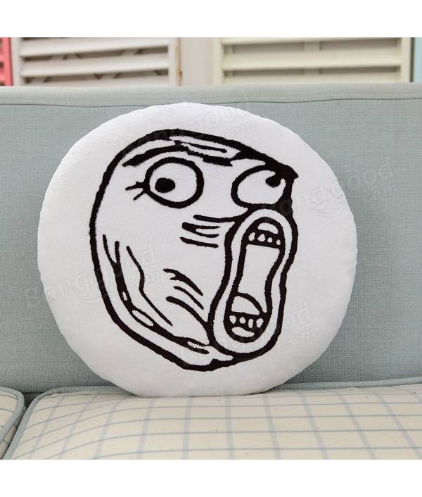 Creative Funny Expression Rage Comic Round Throw Pillow Plush Bed Sofa Car CushionHome TextilesfromHome and Gardenon 