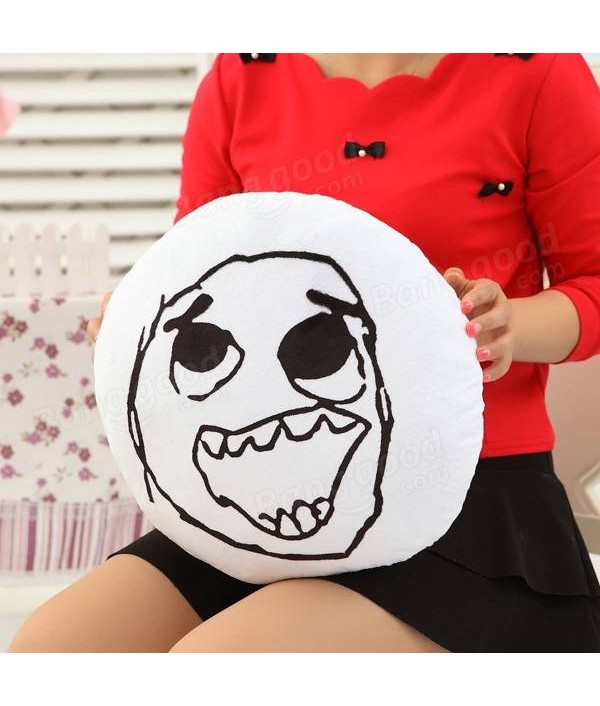 Creative Funny Expression Rage Comic Round Throw Pillow Plush Bed Sofa Car CushionHome TextilesfromHome and Gardenon 