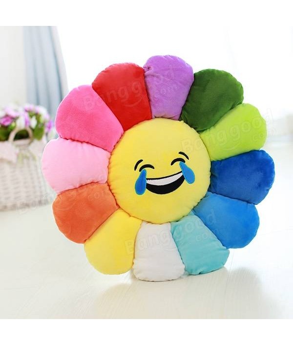 Creative Emoji Expression Candy Color Sunflowers Throw Pillow Plush Sofa Car Office Back CushionHome TextilesfromHome and Gardenon 