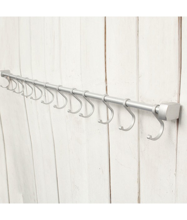  Hooks Kitchen Utensil Set Wall Mounted Rail Hooks Hanging Storage Rack Bathroom HolderKitchen,Dining And BarfromHome and Gardenon 