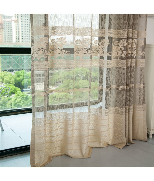 Gray Jacquard Window Screening Sheer Curtains Hollow Out Bedroom Living Room Home DecorHome TextilesfromHome and Gardenon 