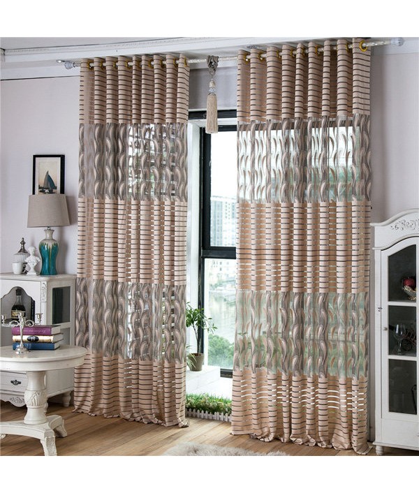 Gray Jacquard Sheer Tulle Curtains Bedroom Balcony Hollow Out Window Screening DecorHome TextilesfromHome and Gardenon 