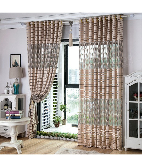 Gray Jacquard Sheer Tulle Curtains Bedroom Balcony Hollow Out Window Screening DecorHome TextilesfromHome and Gardenon 