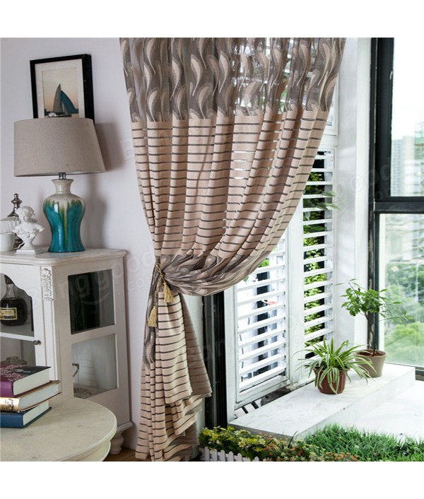 Gray Jacquard Sheer Tulle Curtains Bedroom Balcony Hollow Out Window Screening DecorHome TextilesfromHome and Gardenon 