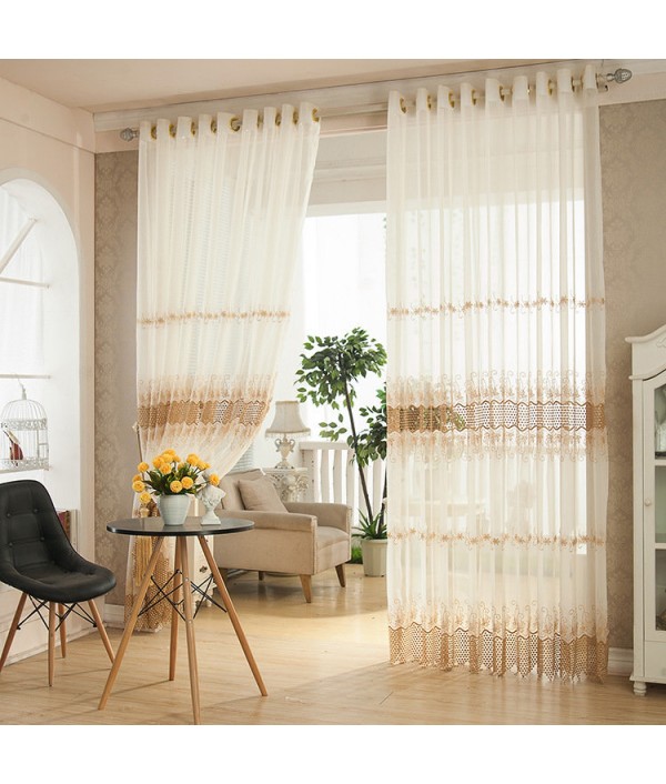 White Jacquard Printed Sheer Tulle Curtains Bedroom Living Room Hollow Out Window ScreeningHome TextilesfromHome and Gardenon 