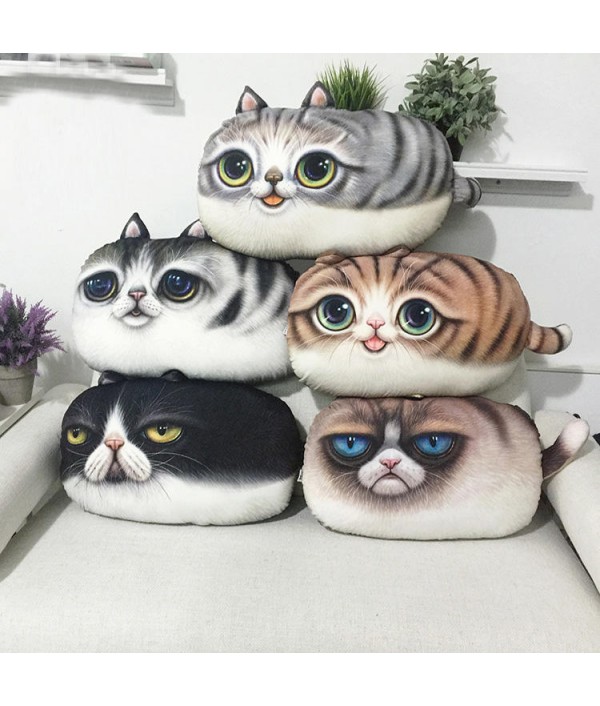 3D Creative PP Cotton Cat Plush Pillow Backrest Printing Cushion Birthday Gift Trick ToysHome TextilesfromHome and Gardenon 