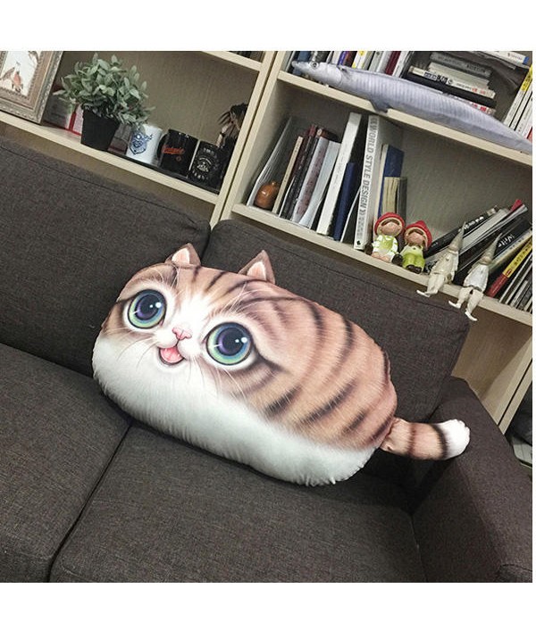 3D Creative PP Cotton Cat Plush Pillow Backrest Printing Cushion Birthday Gift Trick ToysHome TextilesfromHome and Gardenon 