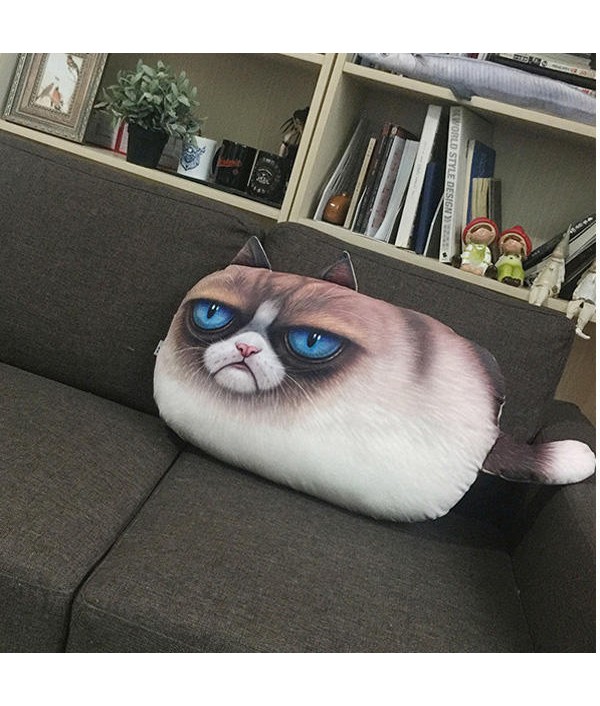 3D Creative PP Cotton Cat Plush Pillow Backrest Printing Cushion Birthday Gift Trick ToysHome TextilesfromHome and Gardenon 