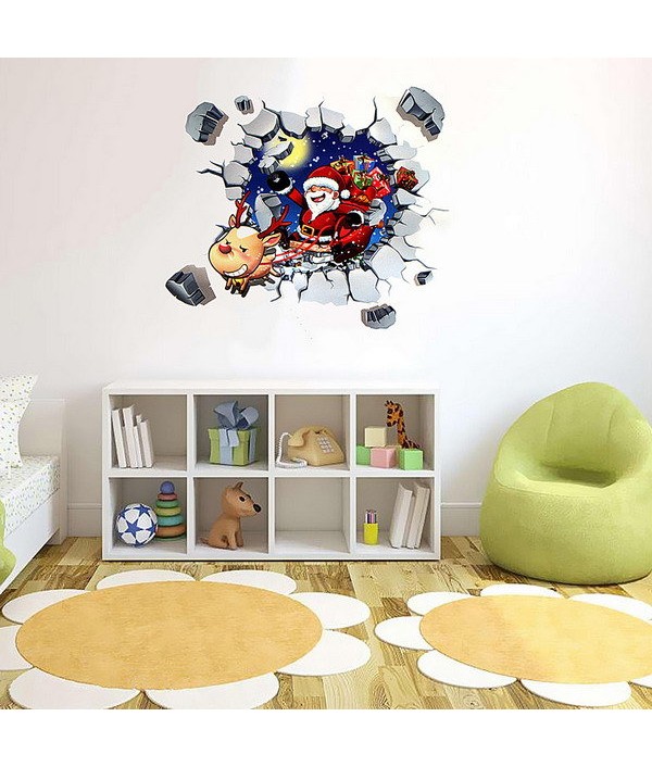 3D Wall Sticker Christmas Santa Claus Adhesive Sticker Bedroom Home DecorHome DecorfromHome and Gardenon 