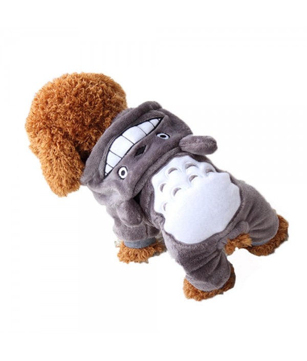 Yani HP-PC Pet Cat Dog Costume Soft Warm Clothes Cartoon Totoro Hoodie Coats Four Leg JumpsuitPet SuppliesfromHome and Gardenon 