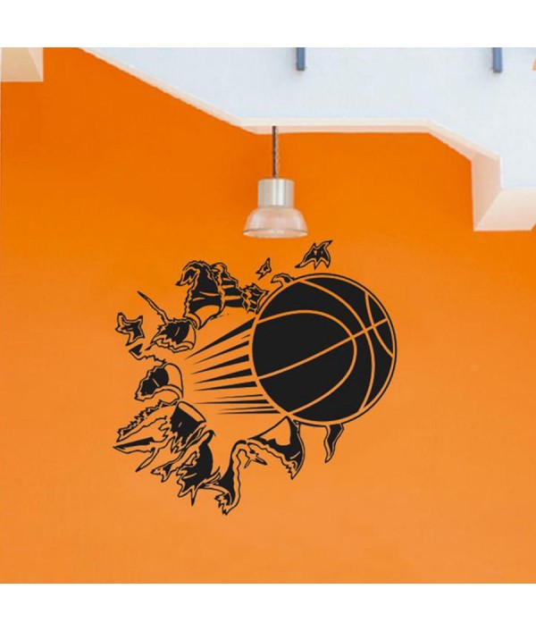 3D Removable Vinyl Wall Sticker Basketball Busting Through Wall Decal PVC Art Decor For Basket Fans Boys Bedroom DecorationHome DecorfromHome and Gardenon 