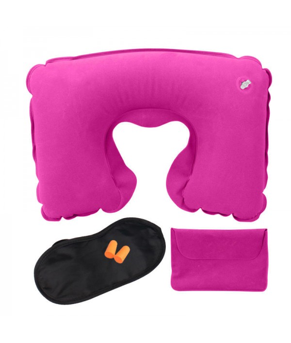 WX-A Car Travel Inflatable Neck Rest Cushion U Pillow Eye Mask Ear Plugs With Storage BagHome TextilesfromHome and Gardenon 