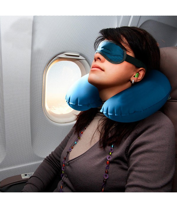 WX-A Car Travel Inflatable Neck Rest Cushion U Pillow Eye Mask Ear Plugs With Storage BagHome TextilesfromHome and Gardenon 