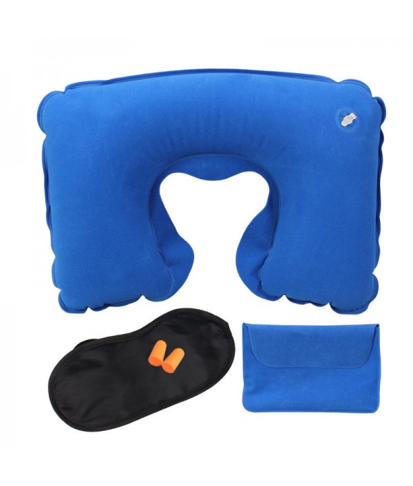 WX-A Car Travel Inflatable Neck Rest Cushion U Pillow Eye Mask Ear Plugs With Storage BagHome TextilesfromHome and Gardenon 