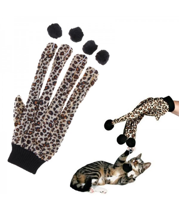 Cat Toys Scratcher Leopard Glove with Lovely Balls Teaser Playing Toy for Cats Kitten Interactive Funny Pet Toys ProductsPet SuppliesfromHome and Gardenon 