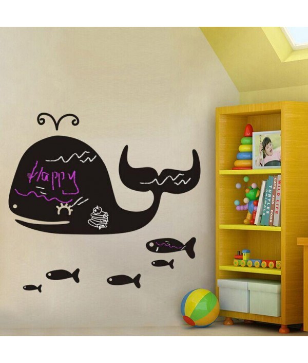 Cartoon Whale Blackboard Stickers DIY Removable Wall Stickers Kids Room Nursery Home DecorHome DecorfromHome and Gardenon 