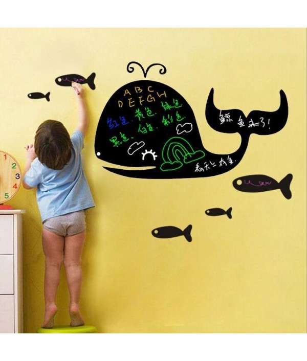 Cartoon Whale Blackboard Stickers DIY Removable Wall Stickers Kids Room Nursery Home DecorHome DecorfromHome and Gardenon 