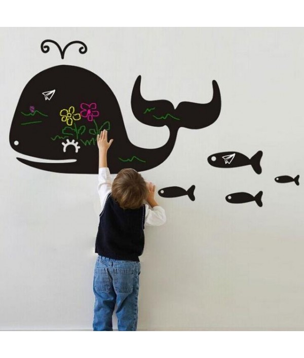 Cartoon Whale Blackboard Stickers DIY Removable Wall Stickers Kids Room Nursery Home DecorHome DecorfromHome and Gardenon 