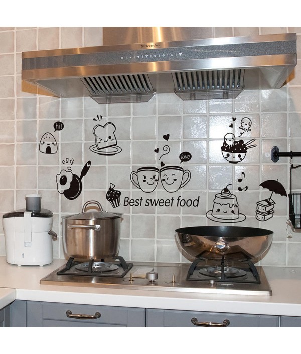 Transparent Creative Kitchen Cupboard Door Wall Sticker Refrigerator Sticker Personality Decoration Milk Breakfast DecorsHome DecorfromHome and Gardenon 