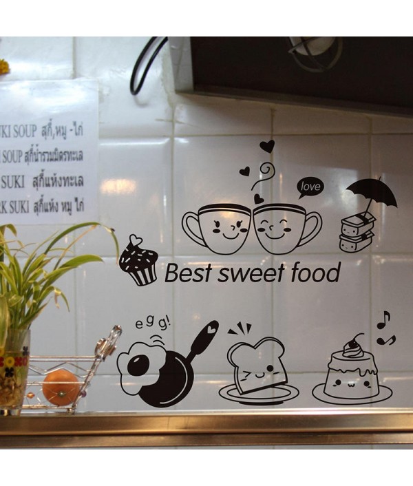 Transparent Creative Kitchen Cupboard Door Wall Sticker Refrigerator Sticker Personality Decoration Milk Breakfast DecorsHome DecorfromHome and Gardenon 