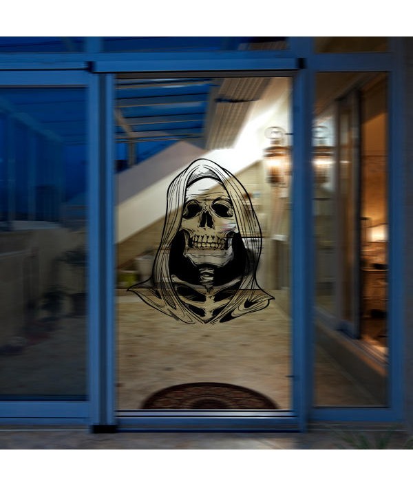 Hallowen Witch Skull Head Glass Window Decor Wall Sticker Party House Home Decoration Home DecorfromHome and Gardenon 