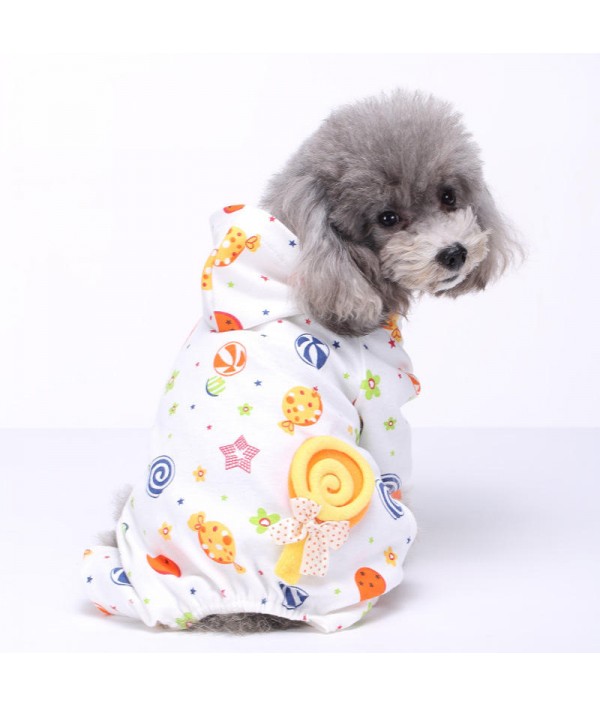 Pet Dog Soft Cloth Cotton Footprint Paja...