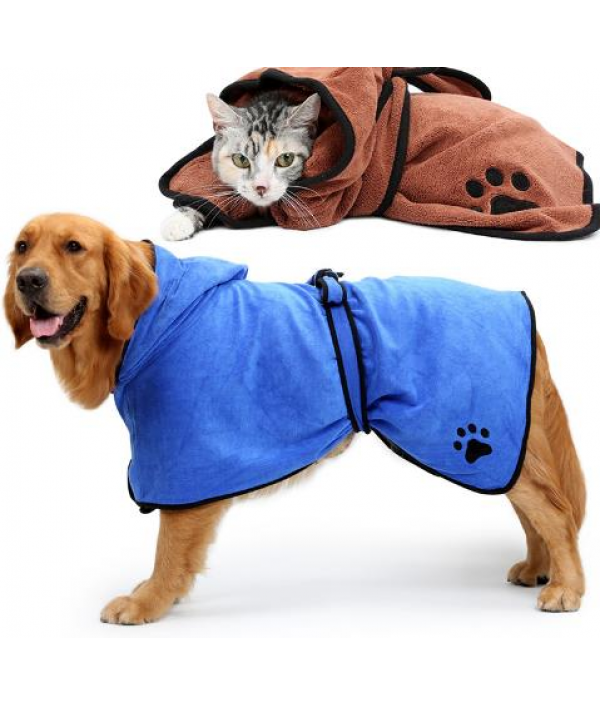 Dog Bathrobe Warm Dog Clothes Absorbent ...