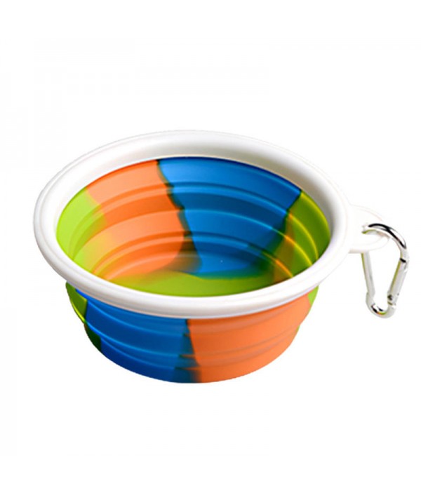 Folding Silicone Pet Bowl Portable Dog Food Drinking Water Feeding Supplies Outdoor Bowl Pet SuppliesfromHome and Gardenon 