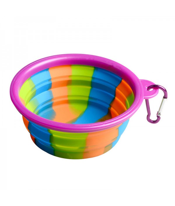 Folding Silicone Pet Bowl Portable Dog Food Drinking Water Feeding Supplies Outdoor Bowl Pet SuppliesfromHome and Gardenon 