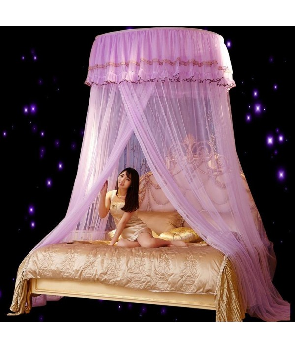 Mosquito Net Bed Canopy Hung Dome Princess Lace Round Tent Netting Curtains Home Bedding RoomHome TextilesfromHome and Gardenon 