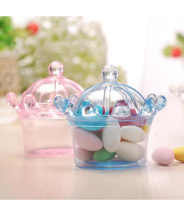  Pcs/Set Plastic Crown Candy Box Wedding Chocolate Cookie Present Holder Kitchen Storage ContainerKitchen,Dining And BarfromHome and Gardenon 