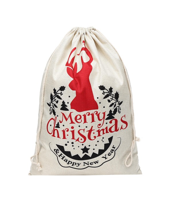 Large Christmas Hessian Santa Sack Stocking Bag Reindeer Gifts Bag Kitchen Storage ContainerKitchen,Dining And BarfromHome and Gardenon 