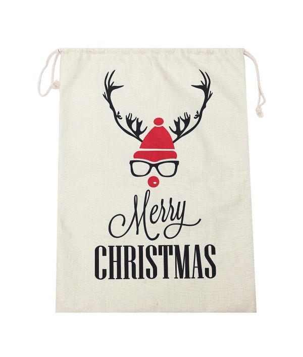 Large Christmas Hessian Santa Sack Stocking Bag Reindeer Gifts Bag Kitchen Storage ContainerKitchen,Dining And BarfromHome and Gardenon 