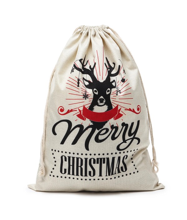 Large Christmas Hessian Santa Sack Stocking Bag Reindeer Gifts Bag Kitchen Storage ContainerKitchen,Dining And BarfromHome and Gardenon 